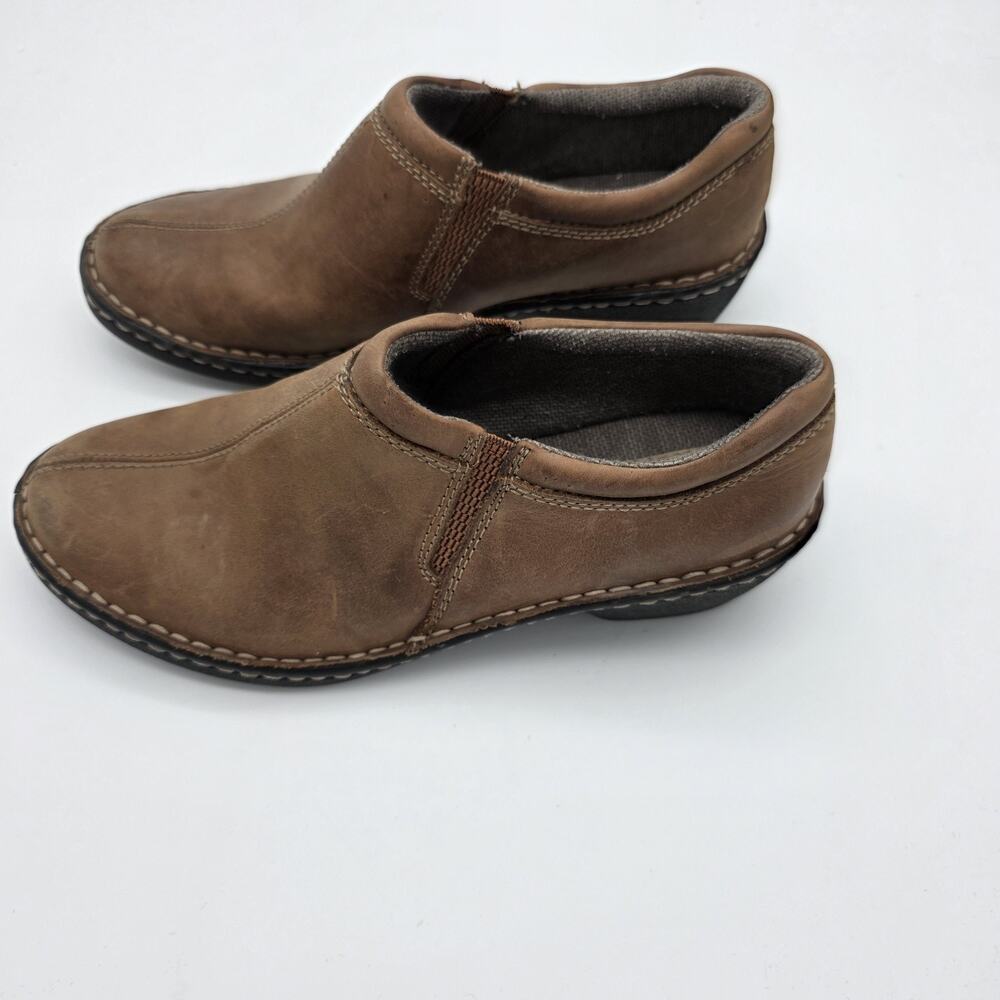 Eastland Amore Women’s 8W Brown Leather Slip On Comfort Clogs Loafers 3096-04